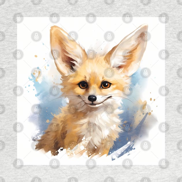 Cute Adorable Brown Fennec Fox Portrait by designs4days